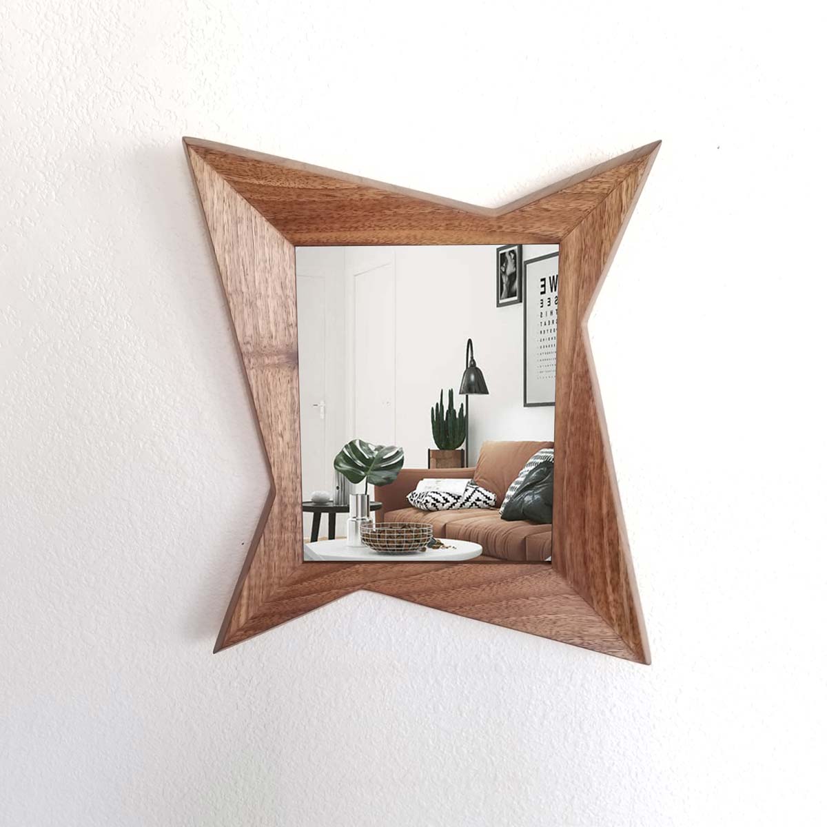 The Warped Atomic Fin - Forced Perspective Mid-Century Modern Frame in Walnut