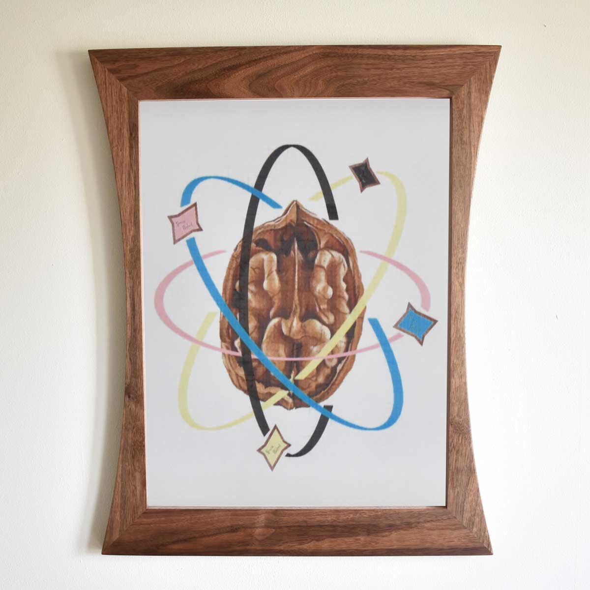 Hour Glass Danish Modern Picture Frame - Atomic Walnut