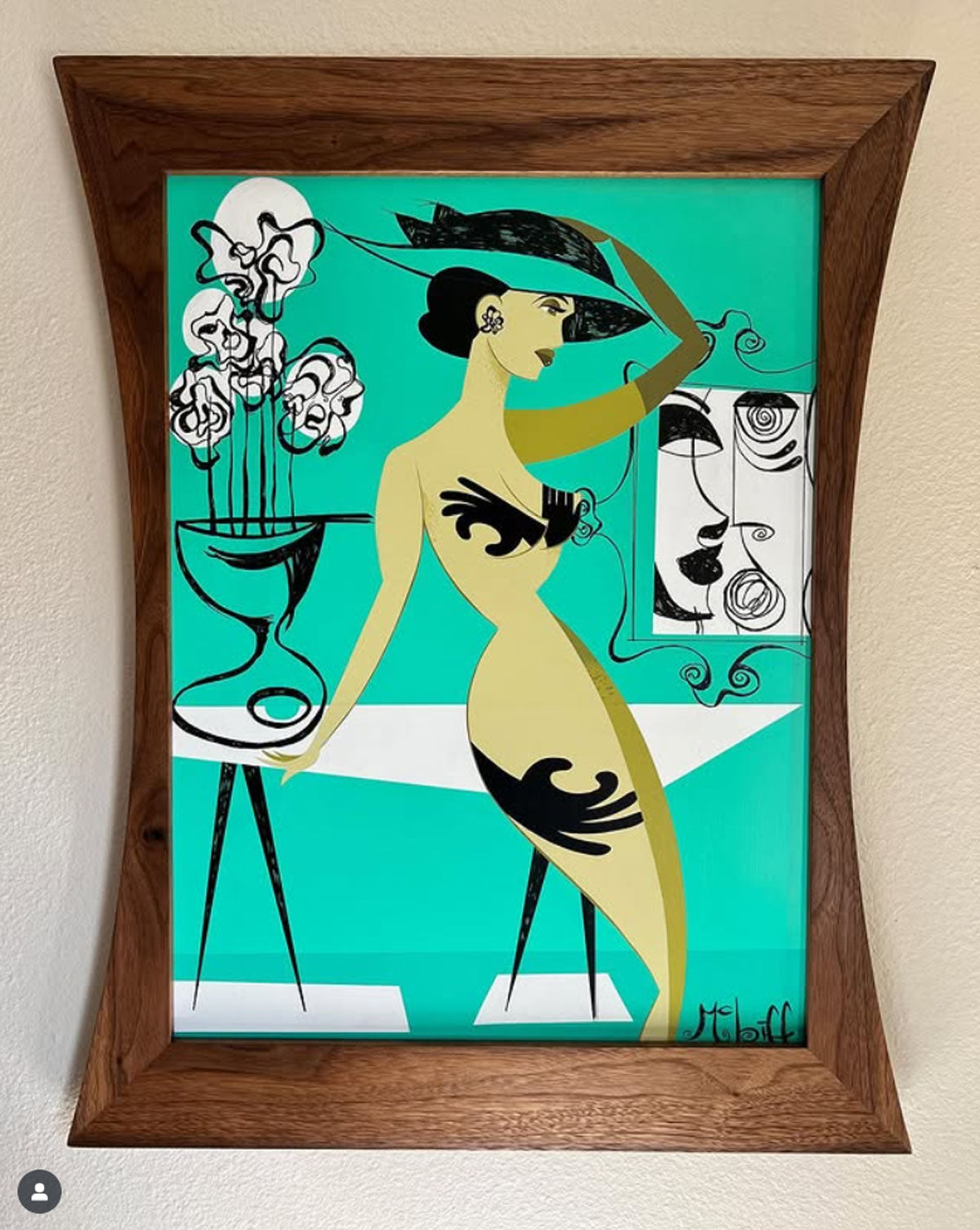 The Atomic Hourglass Frame in Solid Walnut