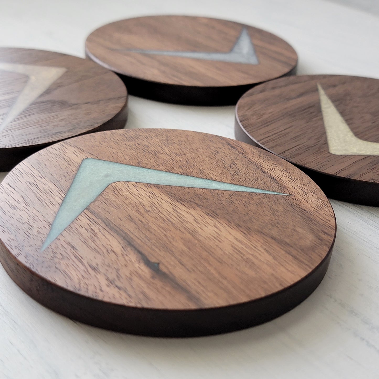 Atomic Starburst Wood Coaster Set