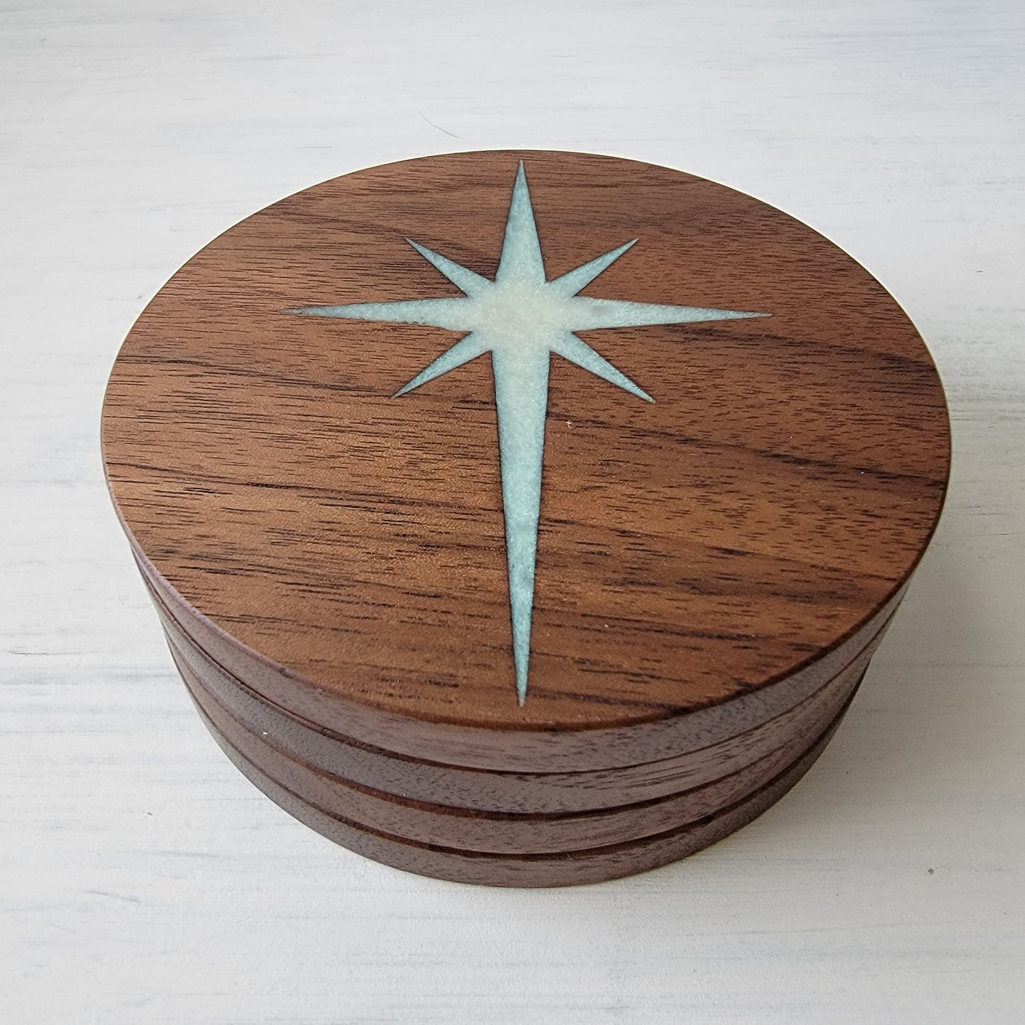 Atomic Starburst Wood Coaster Set