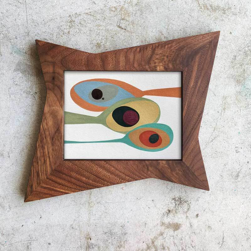 Handcrafted Atomic Star Picture Frame Solild Walnut