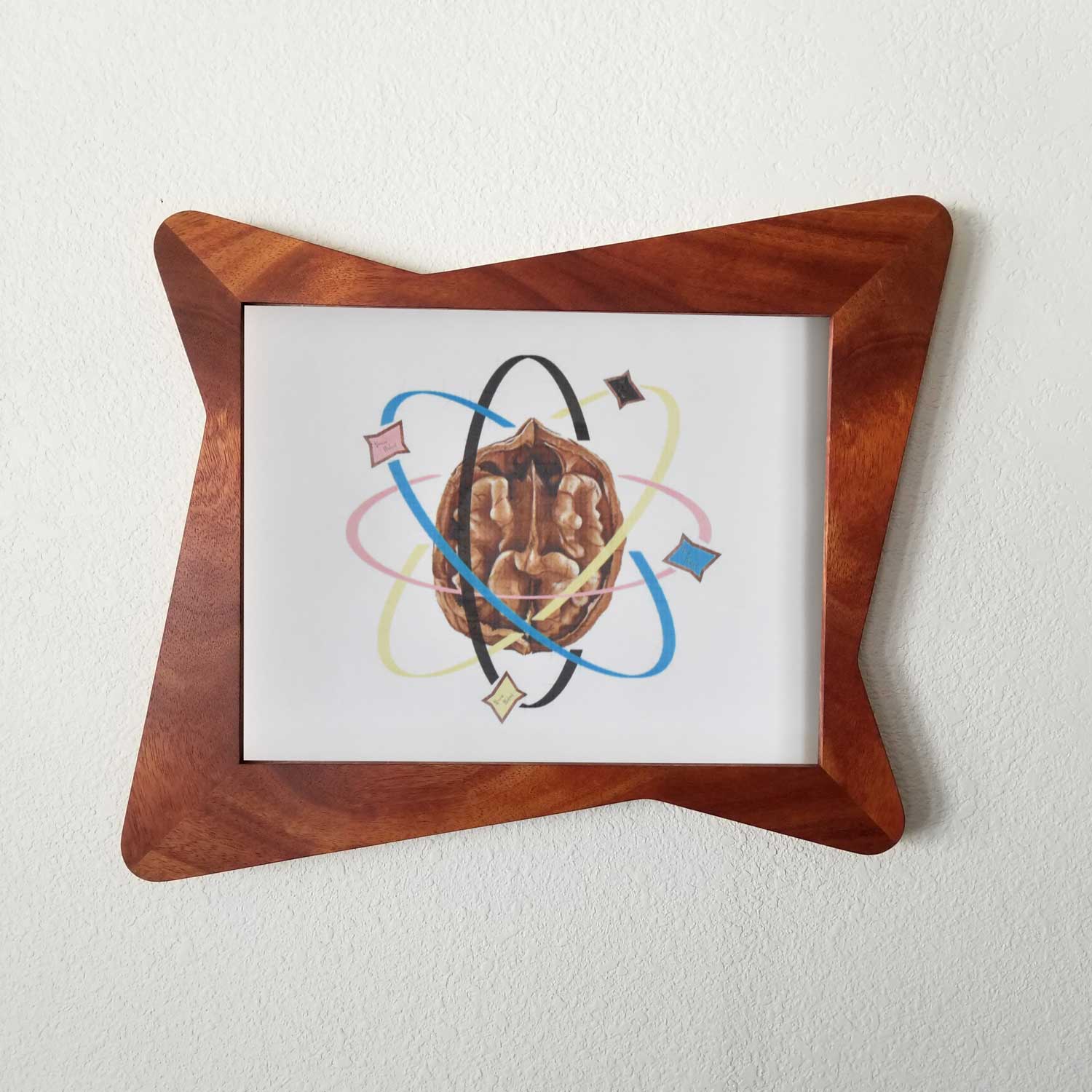 Mahogany Atomic Hour Glass Picture Frame - Atomic Walnut