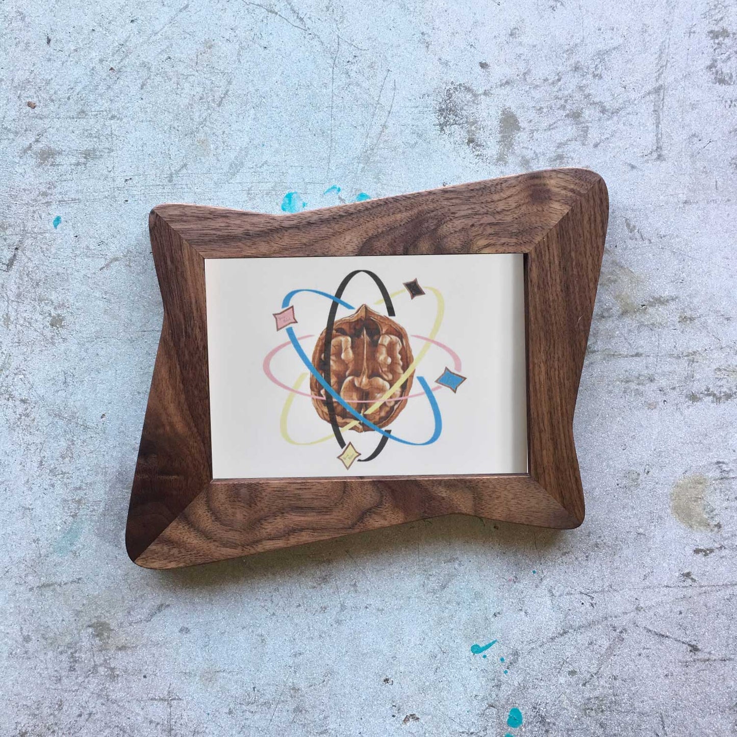 Walnut Atomic Hour Glass Picture Frame - Atomic Walnut